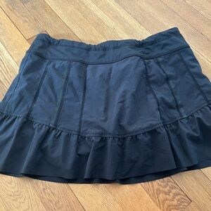 Elegant Black Ruffle Skort